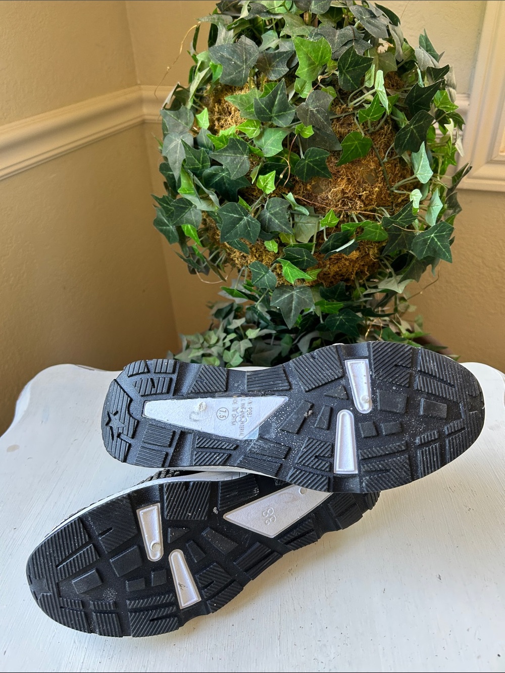 Atalina Black Slip-On Mesh Sneakers Featuring Sparkly Rhinestone with White Sole - Picture 9 of 11